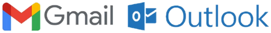 Gmail and Outlook logos